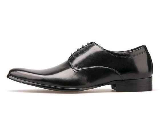 Zapatos de Derby de cuero suave y suede, zapatos de vestir masculino negro / marrón