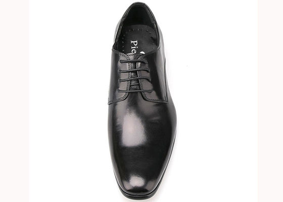 Zapatos de Derby de cuero suave y suede, zapatos de vestir masculino negro / marrón