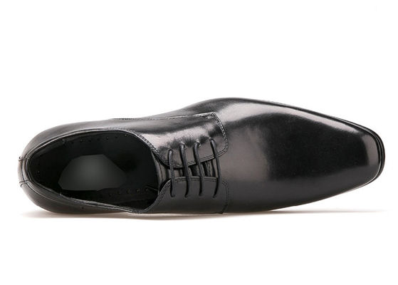 Zapatos de Derby de cuero suave y suede, zapatos de vestir masculino negro / marrón