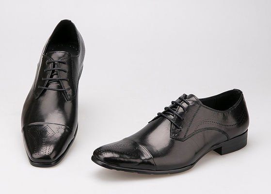 Negocios zapatos de vestir para hombres estilo británico zapatos de cuero genuino de cordones Brogue
