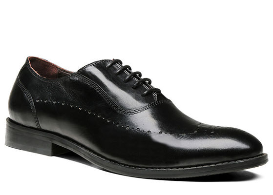 Calzado negro de Oxford confortable con suela interior y cordones de trabajo