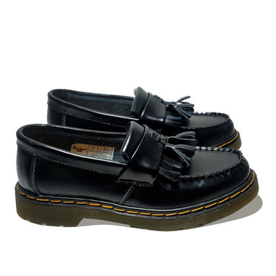 Mujeres negras de Adrian Tassel Loafers de cuero tamaño personalizado para formal / casual