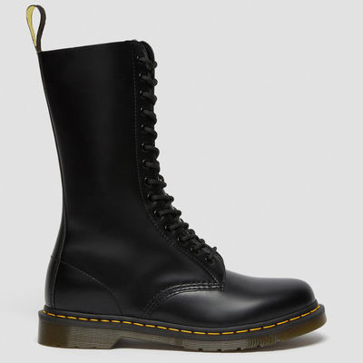 Botas redondas de pie de piel para mujeres Botas negras de estilo militar para ocio / negocios