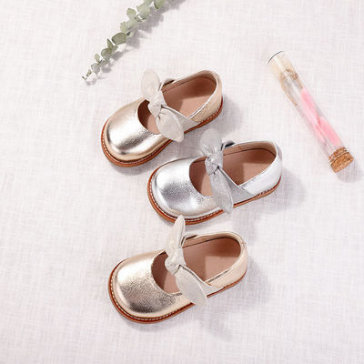 Niñas de cuero Ballerina zapatillas planas, cómodas zapatillas de vestir Mary Jane