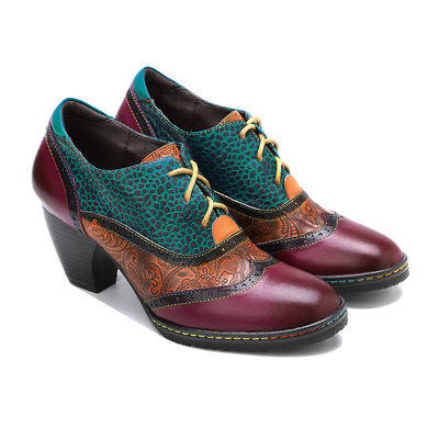 Calzado de estilo bohemia casual Calzado de taco grueso Calzado de vestido de mujer Calzado retro