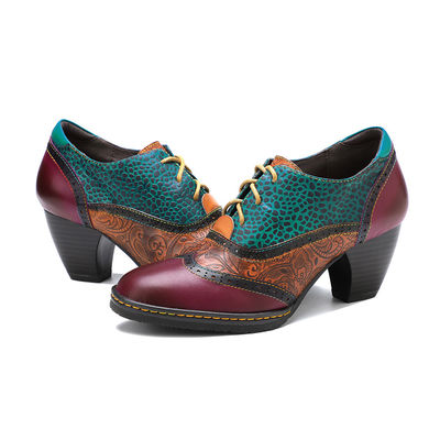 Calzado de estilo bohemia casual Calzado de taco grueso Calzado de vestido de mujer Calzado retro