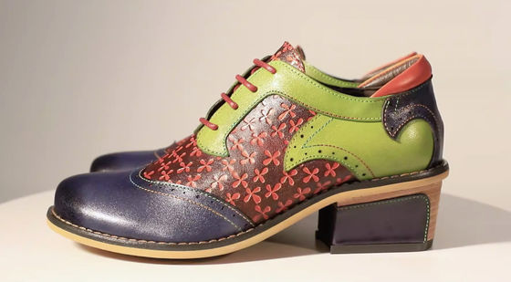 Brogue Oxford hecha a mano zapatos de mujer cordones hasta el vestido zapatos 36-42 tamaño