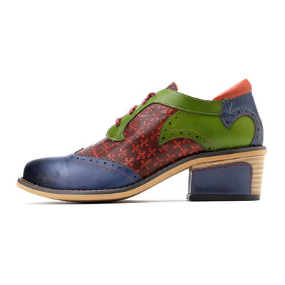 Brogue Oxford hecha a mano zapatos de mujer cordones hasta el vestido zapatos 36-42 tamaño