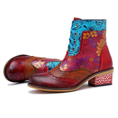 Botas de vaca de cuero genuino, botas de cuero para mujeres.