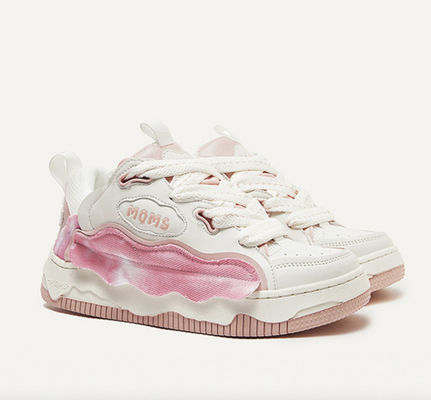 Las mujeres zapatillas de cuero calzado casual suela gruesa calzado casual