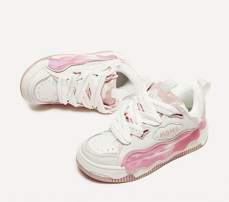 Las mujeres zapatillas de cuero calzado casual suela gruesa calzado casual