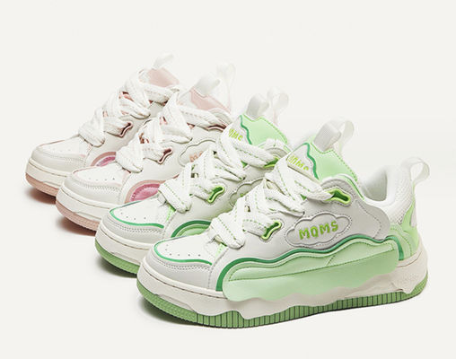 Las mujeres zapatillas de cuero calzado casual suela gruesa calzado casual