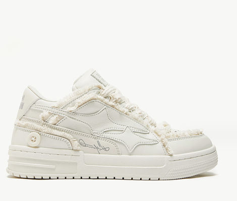 Sneakers de piel de mujer hechos a medida zapatillas de pie redondo de lona de denim