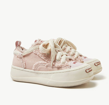 Blanco / Negro Entrenadores respiratorios de lona de mujeres zapatillas redondas