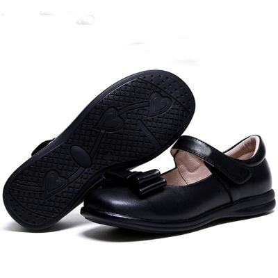 zapatos escolares de cuero unisex tacón plano con cordones suela de goma