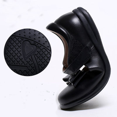 zapatos escolares de cuero unisex tacón plano con cordones suela de goma