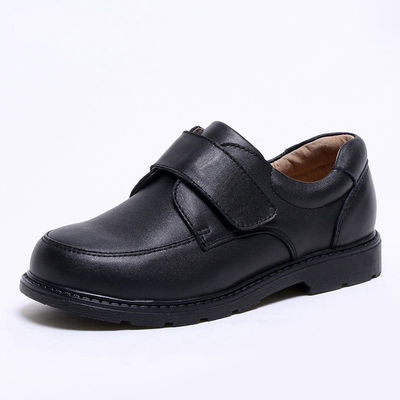 Zapatos escolares unisex de cuero negro tamaño 26-45 Talón plano con forro de cuero