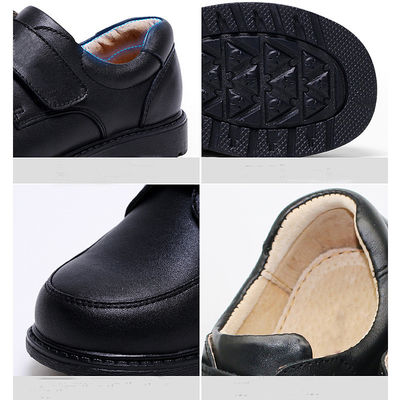 Zapatos escolares unisex de cuero negro tamaño 26-45 Talón plano con forro de cuero