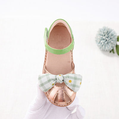 Zapatos escolares de piel para niñas con suela TPR de dedo redondo y corbata