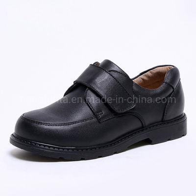 Zapatos escolares de piel para niñas con suela TPR de dedo redondo y corbata