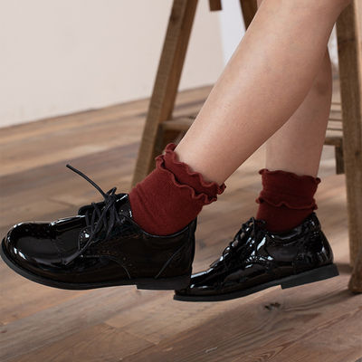 Zapatos escolares de cuero unisex de cordones de tamaño 26-40 Niñas Zapatos de cuero Tassel