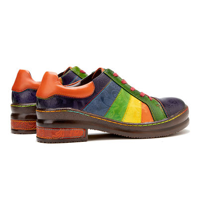 Pantalones de mujer con patrón sólido zapatos de vestir personalizados zapatos planos de arco iris pulido a mano