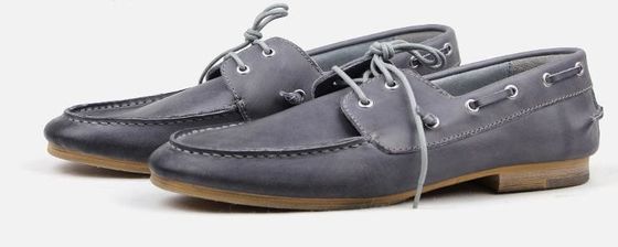 Zapatos de hombre de cuero quemado / zapatos de barco cosidos a mano de lujo