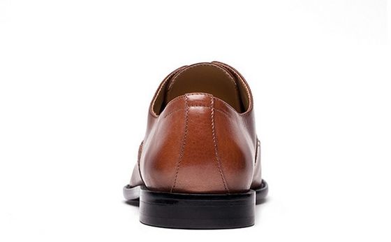 Oficina hecha a mano hombres marrón cordones hasta el vestido zapatos clásicos Goodyear suela de cuero