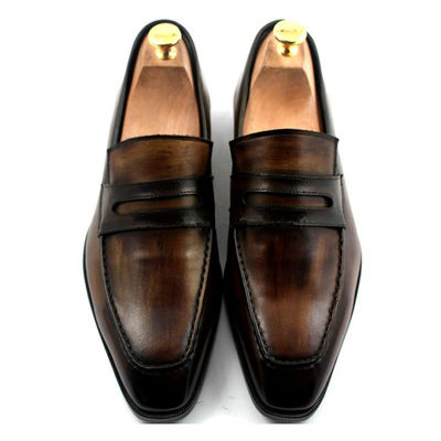 Calzado de hombre de cuero a medida Calzado Goodyear 100% hecho a mano Loafers de cuero genuino