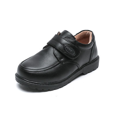 26-45 Zapatos escolares de cuero negro con tacones planos y cordones hechos