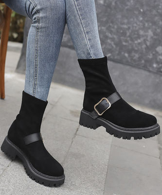 Hecho en Italia Botas de cuero femenino de cuero genuino de talón alto y bajo