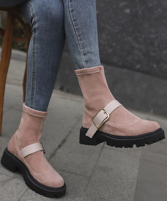 Hecho en Italia Botas de cuero femenino de cuero genuino de talón alto y bajo
