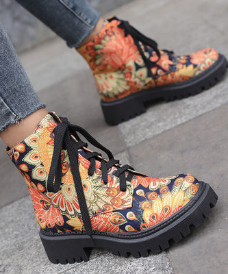 Botas de piel de caucho para mujeres Botas de estilo militar negras Botas para estándares