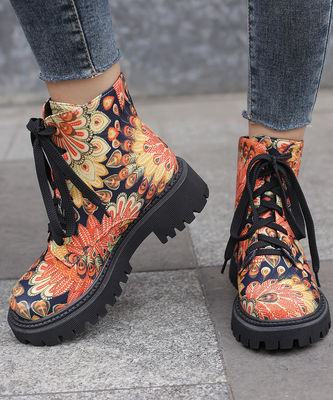 Botas de piel de caucho para mujeres Botas de estilo militar negras Botas para estándares