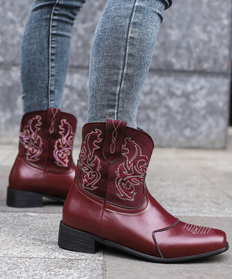 Botas de cowboy occidentales de cuero para mujeres con excelente rendimiento