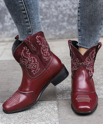 Botas de cowboy occidentales de cuero para mujeres con excelente rendimiento