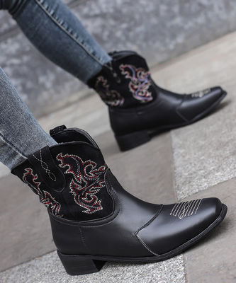 Botas de cowboy occidentales de cuero para mujeres con excelente rendimiento