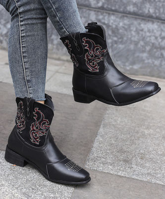 Botas de cowboy occidentales de cuero para mujeres con excelente rendimiento
