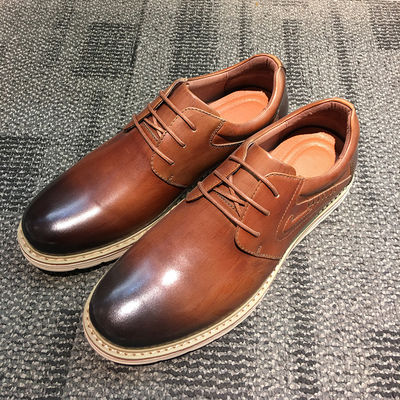 Lace Up Men Casual Calzado de Cuero, Calzado Casual Negro