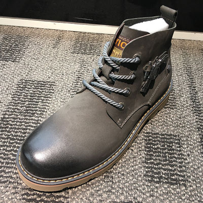 Botas de hombre de cuero genuino, Brown Martin estilo botas para negocios