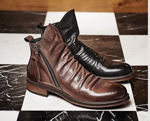 Color plateado Slip Men On Sneakers de cuero Dedo redondo Camisetas cómodas Estilizadas