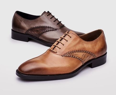 Hombres de moda zapatos de vestir formal de cuero genuino hombre negro zapatos de vestir de encaje