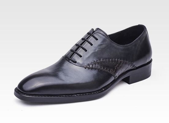 Hombres de moda zapatos de vestir formal de cuero genuino hombre negro zapatos de vestir de encaje