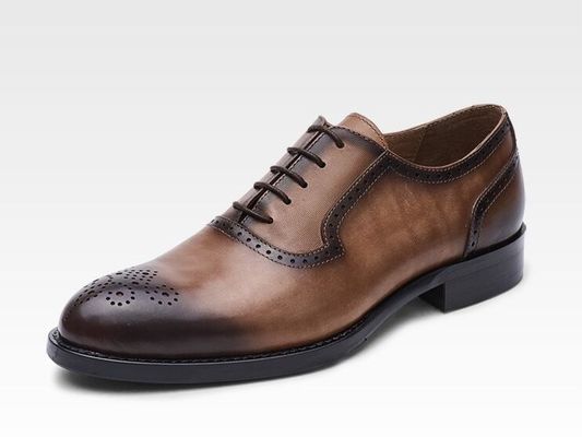Clásico de PU hombres zapatos de vestir formal estilo Oxford zapatos hechos a mano a medida para el negocio