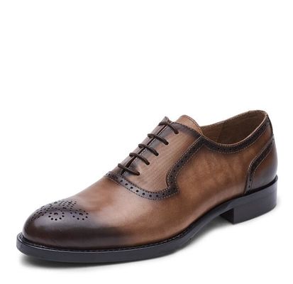 Clásico de PU hombres zapatos de vestir formal estilo Oxford zapatos hechos a mano a medida para el negocio