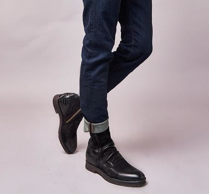 Botas de cuero de Goodyear, botas de cuero de hombre retro, botas de Chelsea