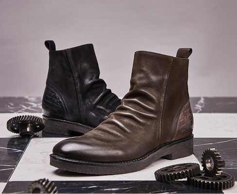 Botas de cuero de Goodyear, botas de cuero de hombre retro, botas de Chelsea