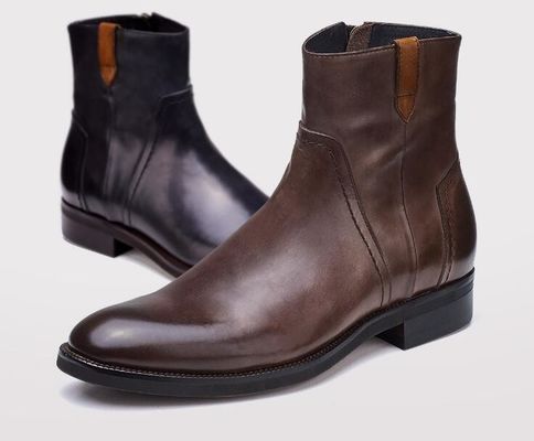 Botas británicas de ocio esculpidas para hombres con tobillos puntados estilo Brogue Botas Chelsea