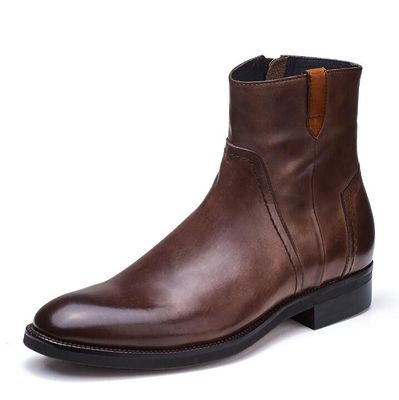 Botas británicas de ocio esculpidas para hombres con tobillos puntados estilo Brogue Botas Chelsea