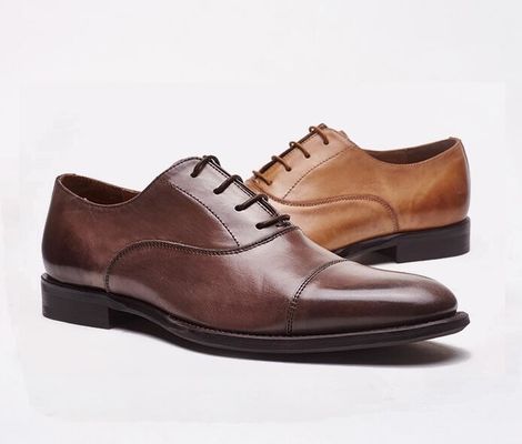 Empresarial / de la boda de los hombres de vestidos de zapatos de buey de cuero genuino de encaje hasta Brogues